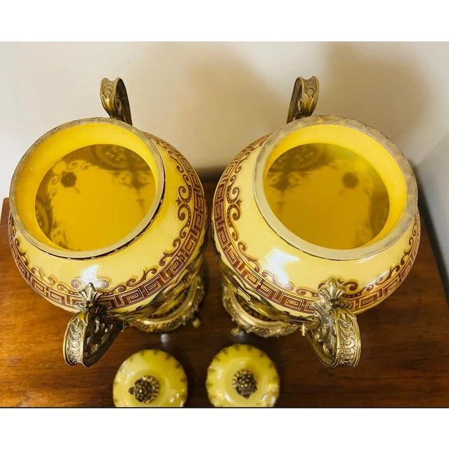 Vintage Reverse Painted Glass Urn For Sale In Chicago - Image 6 of 8