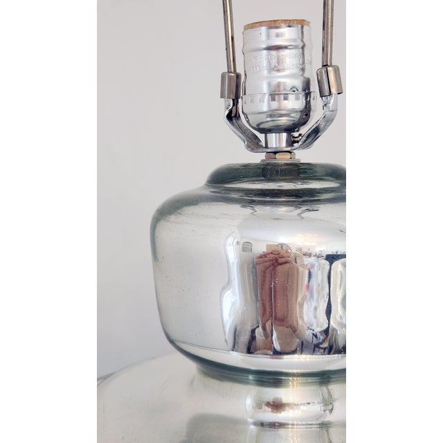 Glass Pair of Mid-Century Mercury Glass Table Lamps, Circa 1950s For Sale - Image 7 of 18