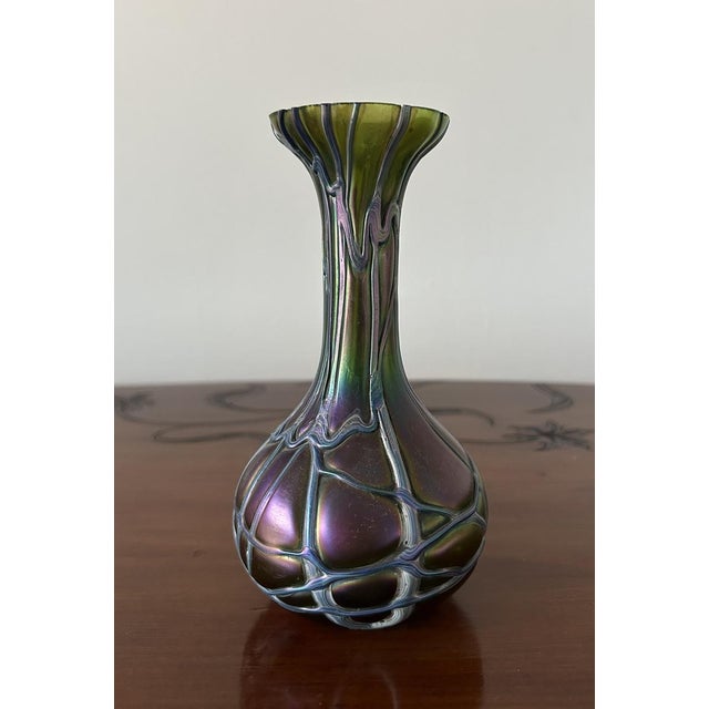 Art Nouveau Favrille Blown Glass Vase from Pallme König, Austria, 1920s For Sale - Image 3 of 16
