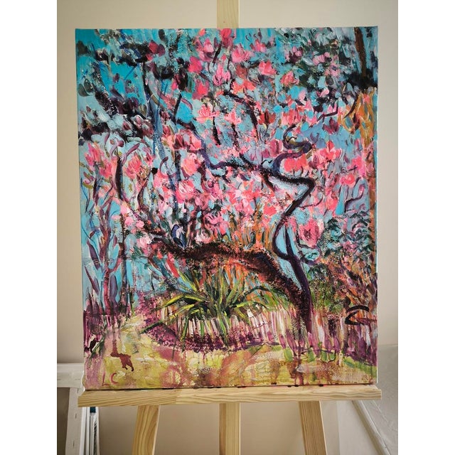 Early 21st Century Linda Clerget, The Long-Awaited Magnolia, Mixed Media For Sale - Image 5 of 8