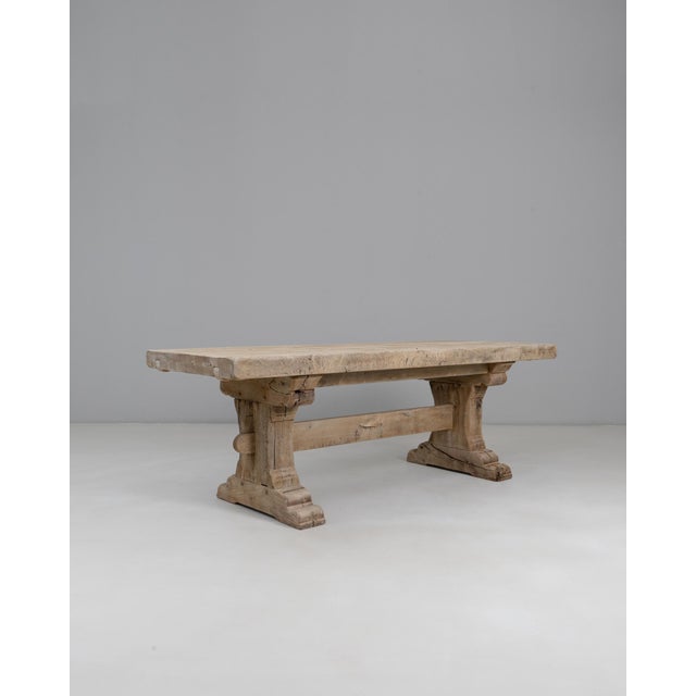 20th Century French Oak Trestle Dining Table For Sale - Image 4 of 18