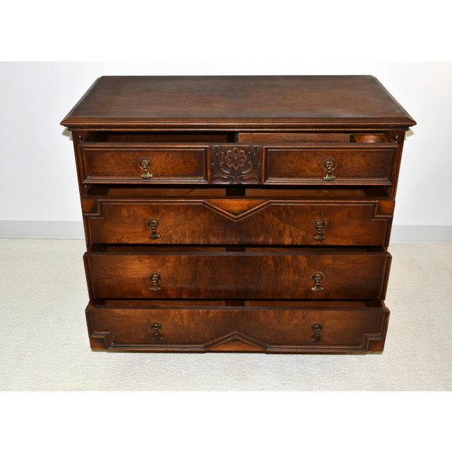 1920s 1920s Royal Furniture by Robert Irwin Four Drawer Chest One Drawer Nightstand Original Hardware Dovetail Joinery - Set of 2 For Sale - Image 5 of 12