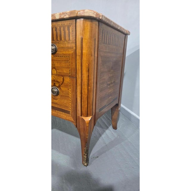 French Inlaid Commode Chest of Drawers, 1920 For Sale - Image 13 of 17