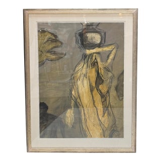 Jean- Rene Jerome Woman With Pot Artwork, Signed For Sale