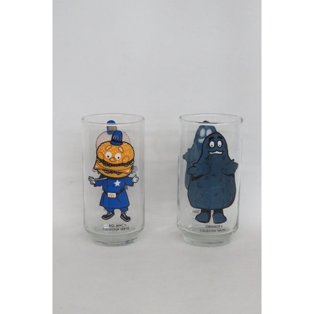 1977 McDonalds Collector Series 2pc Drinking Glasses Big Mac and Grimace For Sale - Image 4 of 12