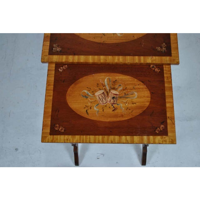 20th Century Sheraton Style Nesting Table Set in Mahogany For Sale - Image 3 of 7