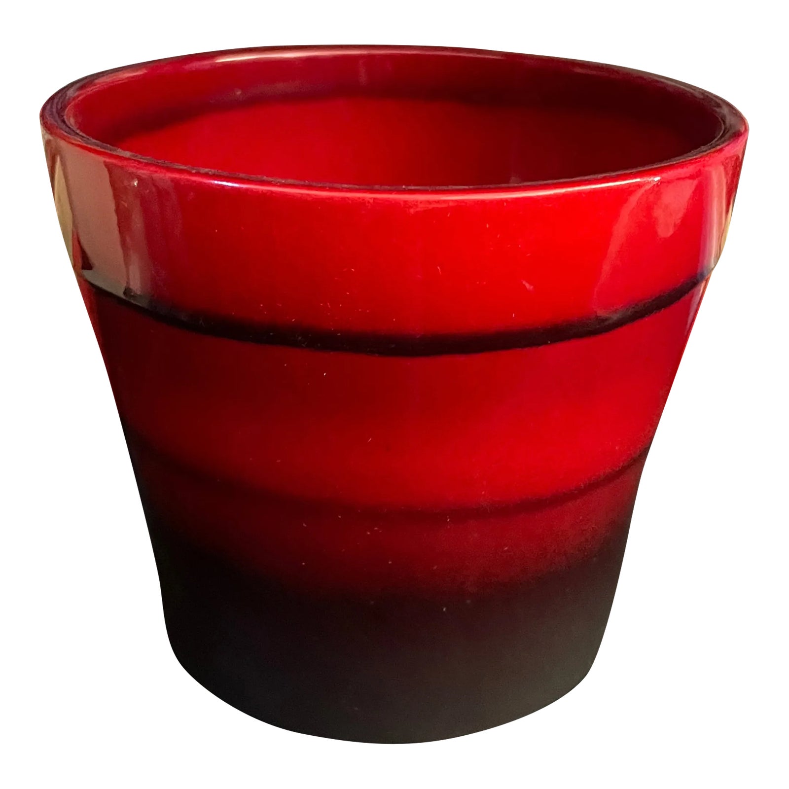 2015 German Red and Black Ombré Scheurich Planter | Chairish