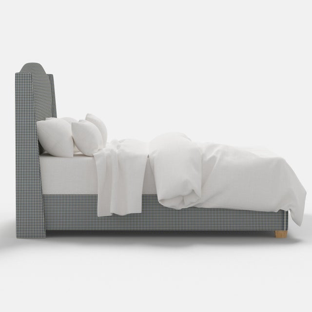 Stoffer Home x Cloth & Company Julia Wingback Bed in Denim Blue Mini Gingham, Twin For Sale In Chicago - Image 6 of 7