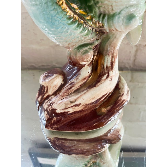 1920s Hollywood Regency Ceramic GIlded Parrots For Sale - Image 12 of 12