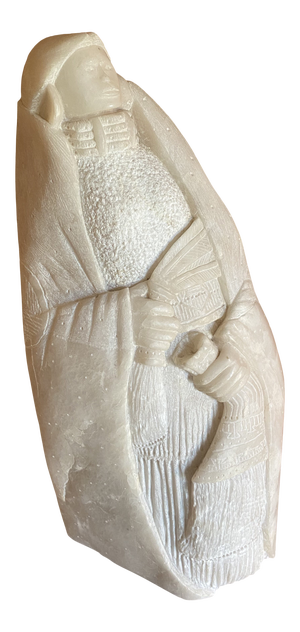 1990s Navajo Figurative Alabaster Sculpture Signed Gregory Johnson
