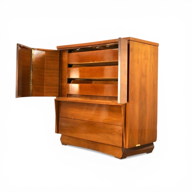 1960s Sculptural Atomic Style Mid-Century Modern 5-Drawer Highboy Dresser, C. 1960s For Sale - Image 5 of 9