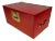 Chinese Red Lacquered Box With Brass Mounts, Mid 20th Century For Sale