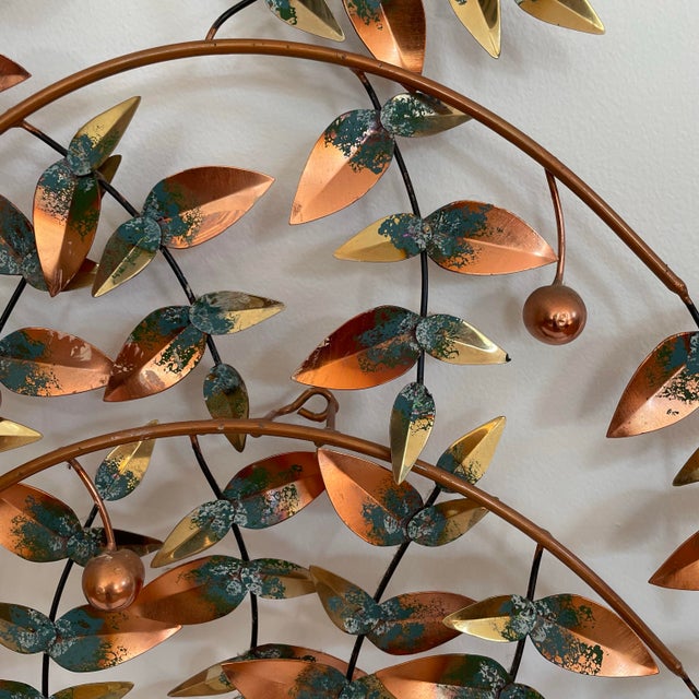 Curtis Jere Vintage Curtis Jere Tree of Life Mid Century Brutalist Copper Brass Wall Sculpture Signed For Sale - Image 4 of 6