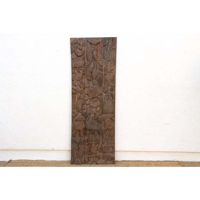 Animal Motif Carved Vintage Nupe Panel For Sale - Image 4 of 8