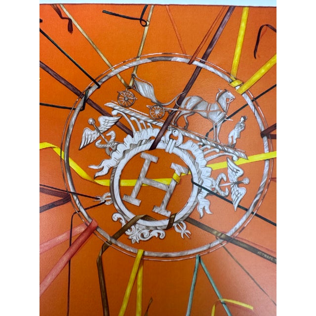 Hermes 2008 Collection Authentic Original Hermès Scarf Art Advertisement Lithograph Featuring Hermès Design Vintage Framed...