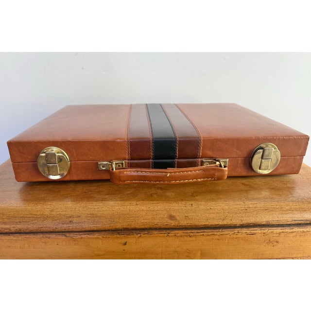 Textile Large Vintage Complete Backgammon Game in Case For Sale - Image 7 of 9