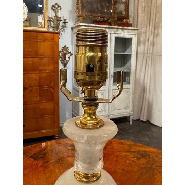 Polished Rock Crystal Lamp For Sale - Image 4 of 5