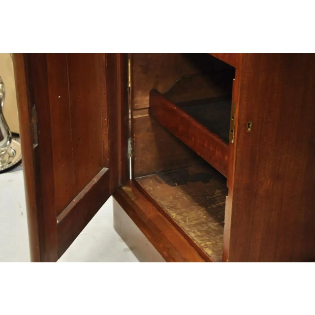 Mid 19th Century Antique English Empire Mahogany 3 Part Pedestal Sideboard Buffet With Drawers For Sale - Image 9 of 12