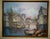 Vintage Signed Oil on Board Painting W/Harbor Scene & Gold Wooden Frame For Sale - Image 4 of 12