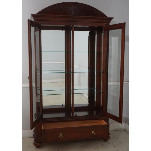 Traditional Ethan Allen Old World Treasures 2 Door China Display Cabinet For Sale - Image 3 of 18