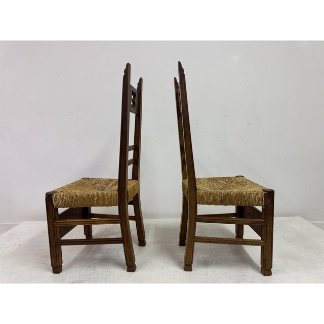 Wood Vintage Arts and Crafts Dining Chairs, 1920, Set of 6 For Sale - Image 7 of 14