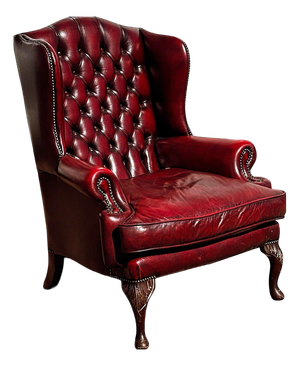 Red Leather Buttoned Back Chesterfield Armchair