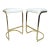 Pair of Mid 20th Century Brass Frame Stools For Sale