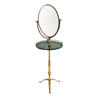 Brass Vanity Table with Mirror attributed to Peerage, 1960s For Sale