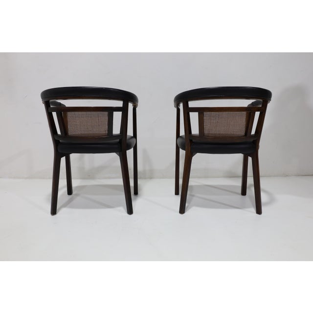 1950s Edward Wormley for Dunbar Mahogany and Cane Dining or Side Chairs For Sale - Image 5 of 10