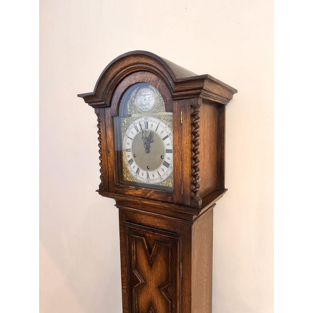 Antique Oak Grandmother Clock, 1900 For Sale - Image 3 of 7