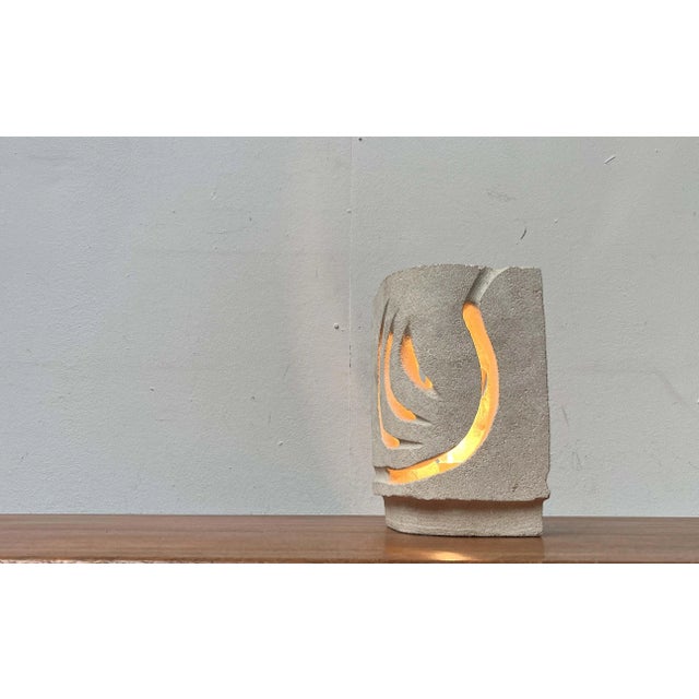 Mid-Century Modern French Stone Table Lamp by Evy Dan For Sale - Image 10 of 18