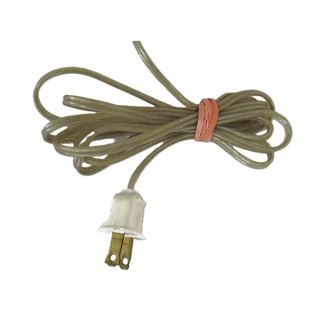 Pair of Mid Century Modern Table Lamps White Stacked For Sale - Image 4 of 4