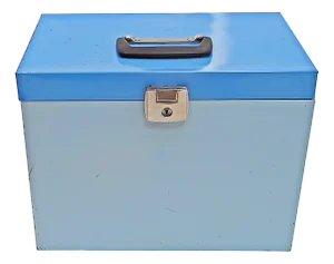Blue Document Box in Coloured Metal Sheet