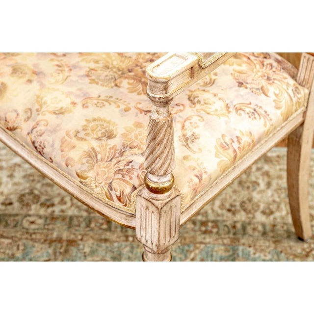 Hollywood Regency Set of Eight Maison Jansen Attributed Directoire Style Dining Chairs For Sale - Image 3 of 18