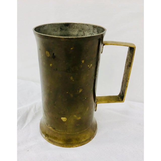 Rustic Antique Handmade Brass Cup For Sale - Image 3 of 8