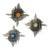 Hammered Glass Silver Iron Star Sconces by Biancardi, Italy, 1970s, Set of 3 For Sale