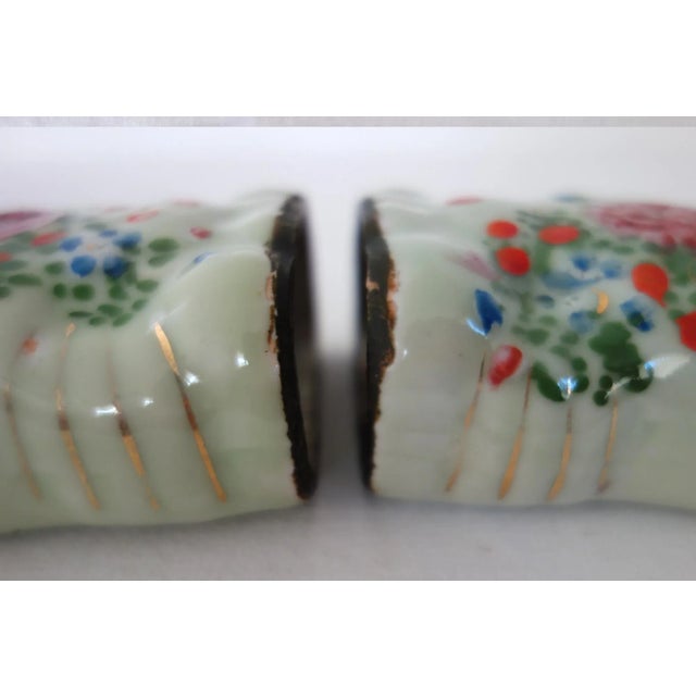 Japanese Wall Vases in Ceramic, 1890s, Set of 2 For Sale - Image 5 of 10