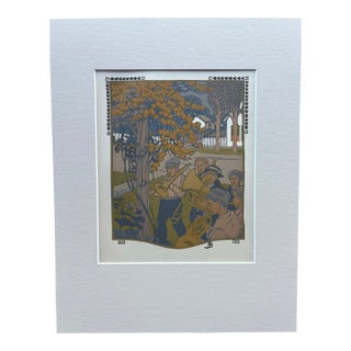 Gustave Bauman - "June" - "All the Year Round" Color Woodcut in 11x14 Mat, 1912 For Sale