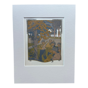 Gustave Bauman - "June" - "All the Year Round" Color Woodcut in 11x14 Mat, 1912
