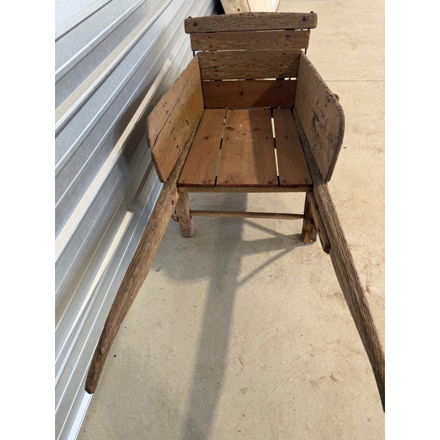 Salmon Antique Wheelbarrow in Weathered Salmon Color From England For Sale - Image 8 of 18