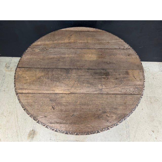 French Carved Oak Hunting Table, 1869 For Sale - Image 9 of 12