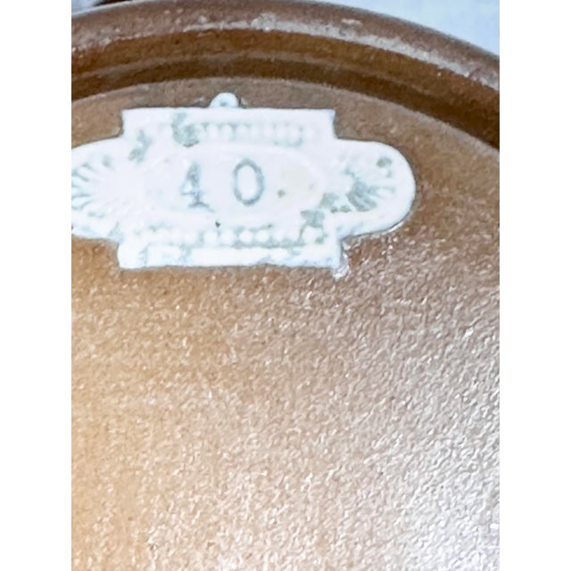 Late 19th Century French Brown Stoneware Bistro Pitcher With Relief Label For Sale - Image 10 of 10