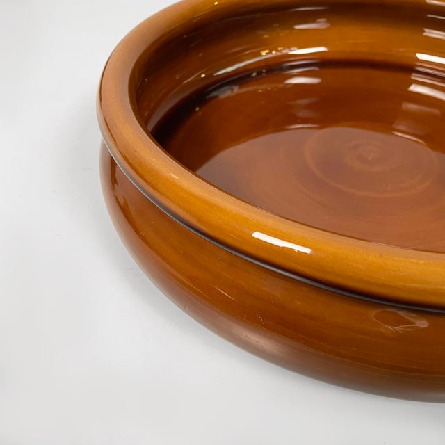 Mid-Century Modern Italian Brown Ceramic Tableware by F. Bettonica for Gabbianelli, 1970s, Set of 14 For Sale - Image 18 of 18