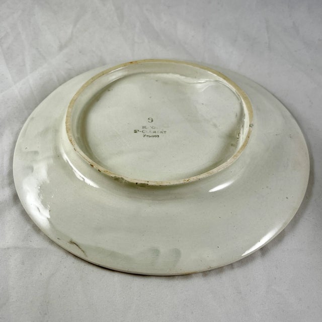 St. Clément, Keller Guerin Asparagus & Artichoke Faïence Majolica Plate For Sale - Image 11 of 11