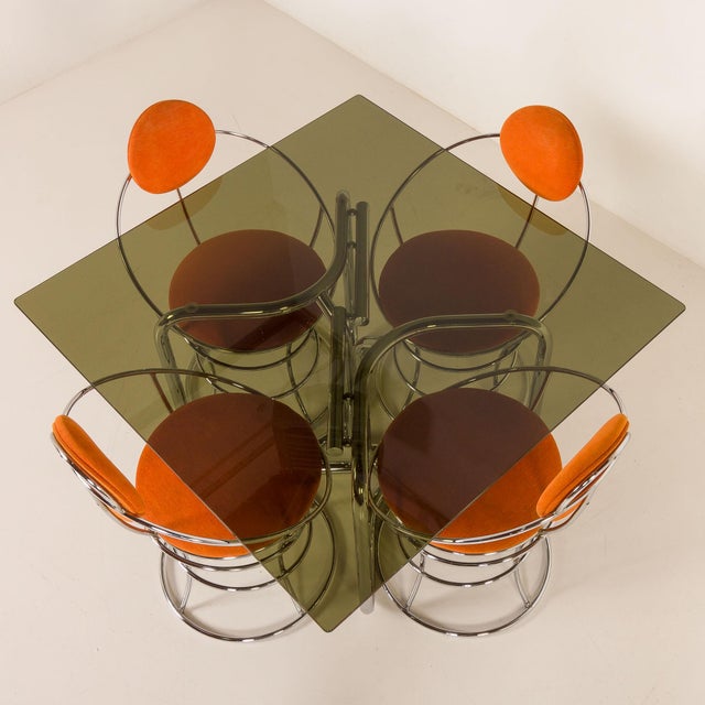 Giotto Stoppino Italian Space Age Dining Table with Chairs by Giotto Stoppino, 1970s, Set of 5 For Sale - Image 4 of 18