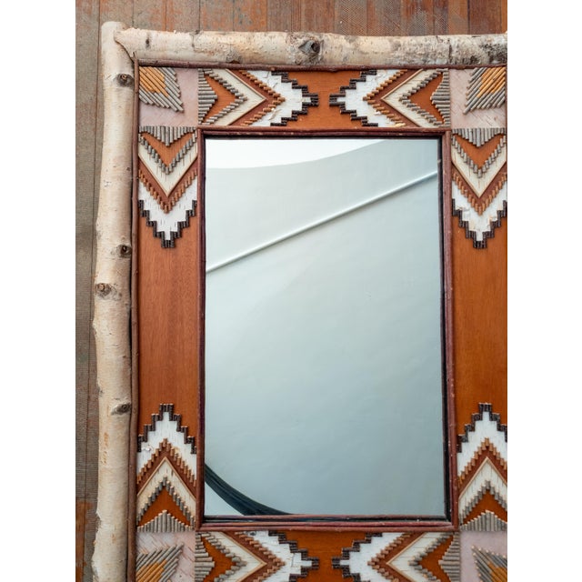 Late 20th Century 1990's Contemporary Rustic Adirondack Twig Folk Art Mirror by Jane Voorhees For Sale - Image 5 of 16