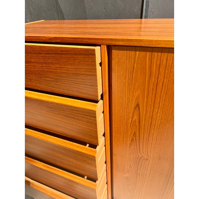 Unused 1960s Danish Modern Teak Armoire Dresser by Brouer Møbelfabrik – Stephen J. Cannell Estate For Sale - Image 11 of 13