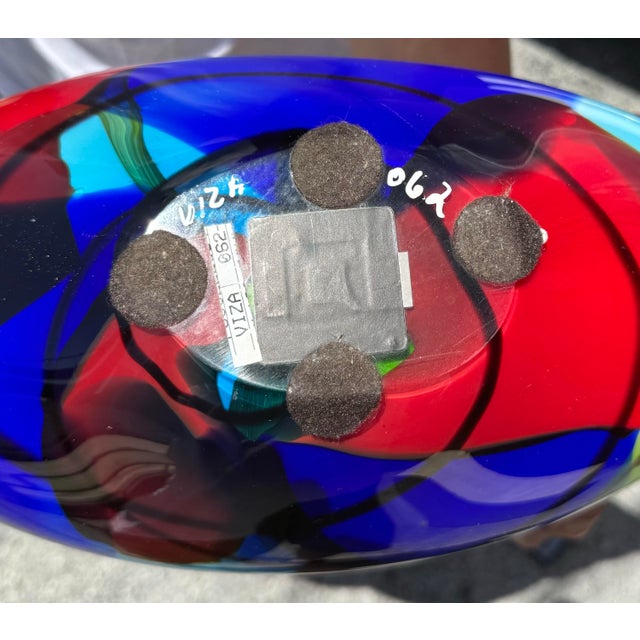 Viza Hand Blown Glass Art Bowl - Numbered For Sale - Image 11 of 12