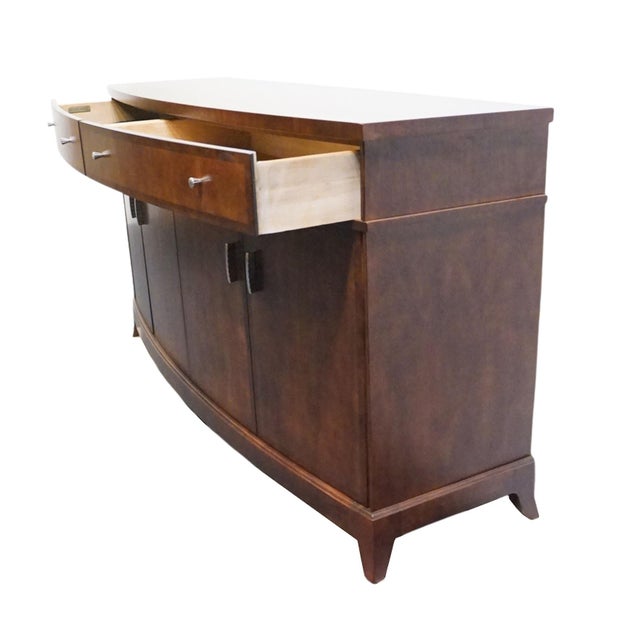Brown Hickory White Solid Banded Mahogany Contemporary Traditional 72" Sideboard Buffet For Sale - Image 8 of 14