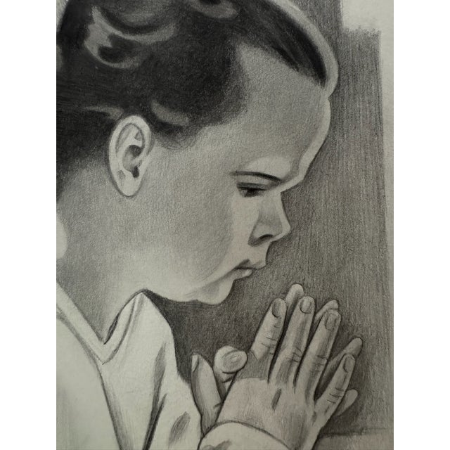 Original graphite pencil drawing by American artist and illustrator Theodore E. Schrock (1879–1952), depicting a young...